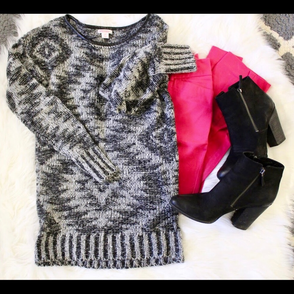 Grey and Black Aztec Sweater